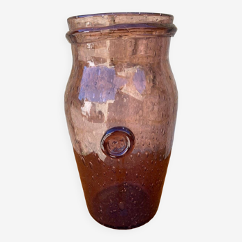 Vase Artisanal en Verre Soufflé des Années 70
