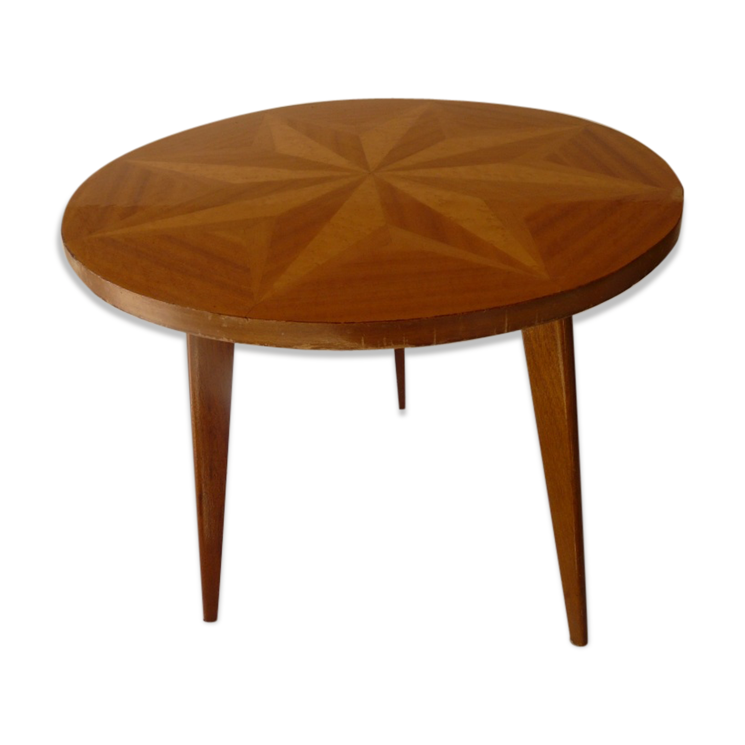 Table low tripod vintage inlaid