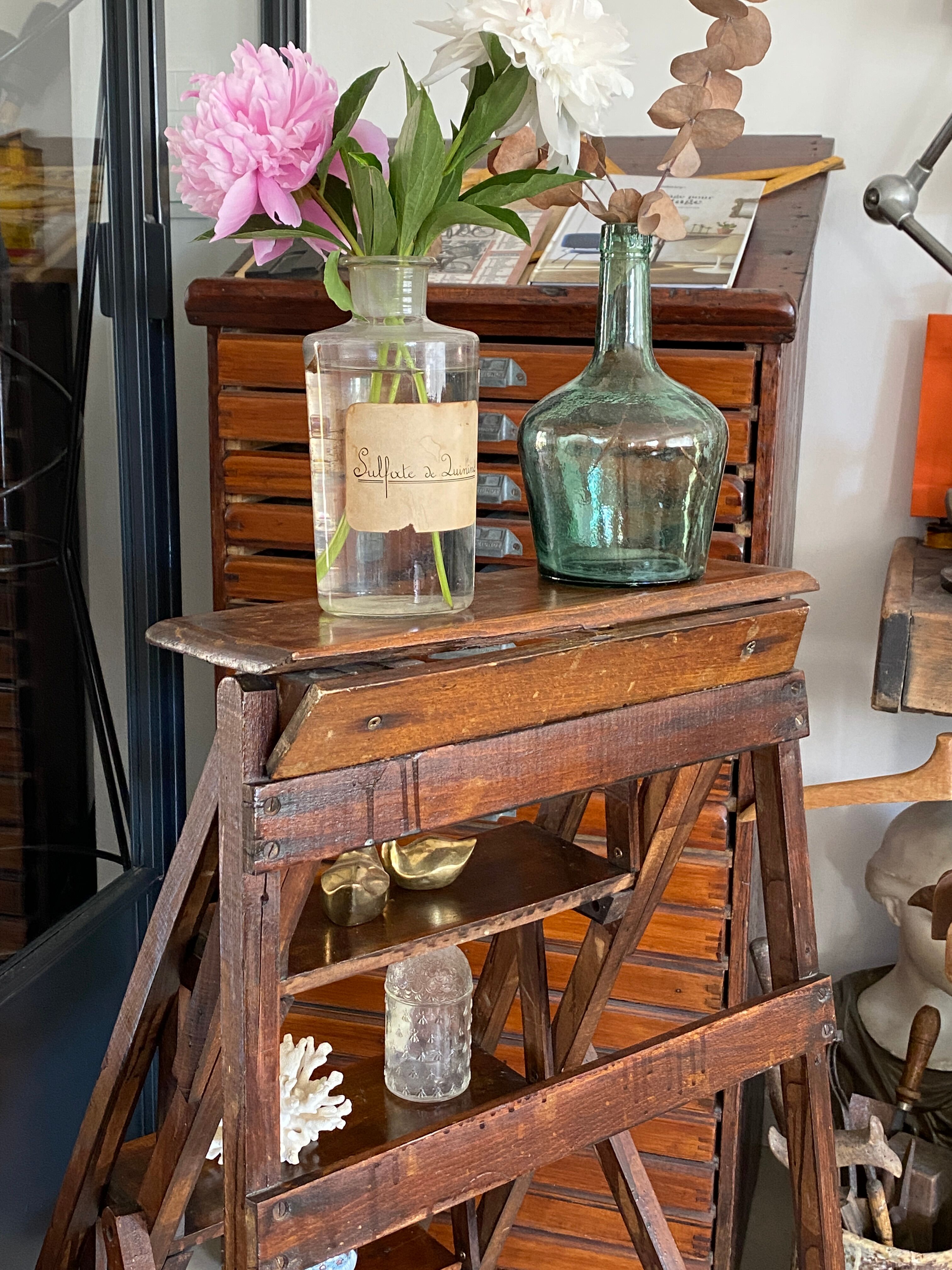 Escabeau bois vintage