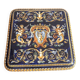 Coaster Earthenware Gien Renaissance Model Angel Cherub Putti Cobalt Blue