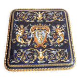 Coaster Earthenware Gien Renaissance Model Angel Cherub Putti Cobalt Blue