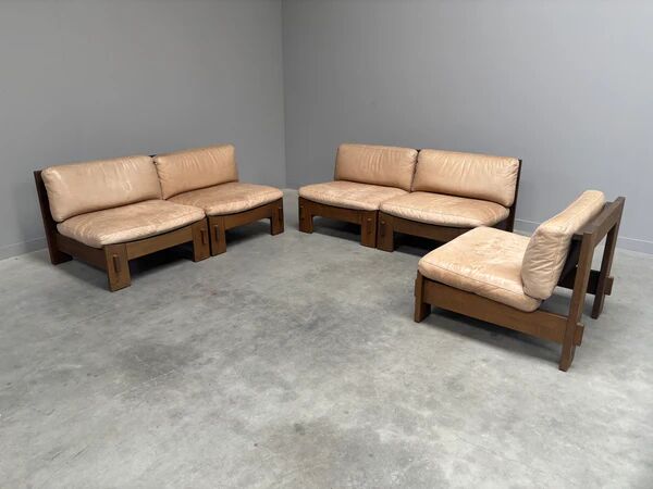 Mid-century brutalist lounge group, 1970s