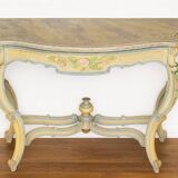 Italian console painted and sculpted – Wood top with faux marble appearance – 19th century