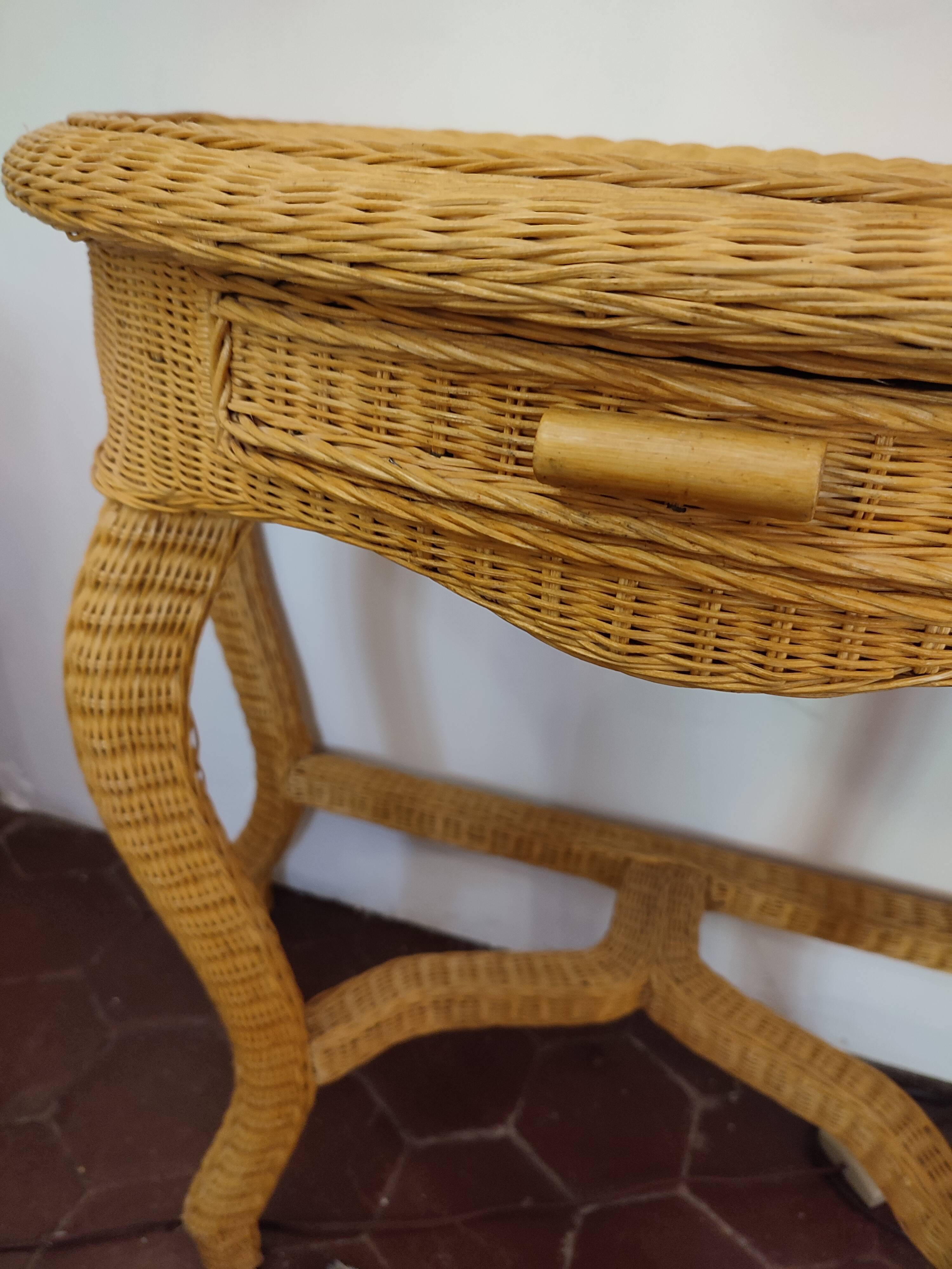 Rattan console dressing table