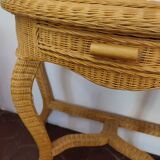 Coiffeuse console en rotin