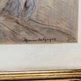 Framed drawing "Elegant", signed Mario de Goyon