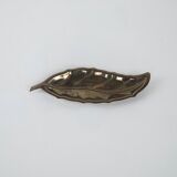 Metal leaf-shaped platter, Italian design, 1980s, made in Italy