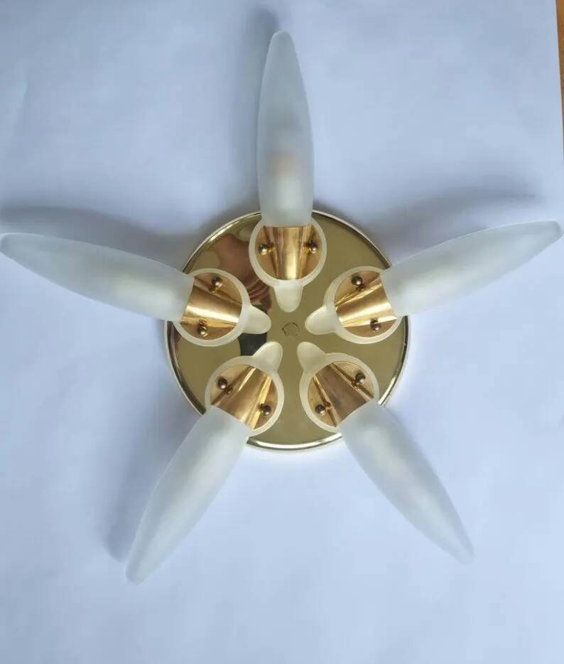 Midcentury Rare Wall or Ceiling Lamp Eglo, Flushmount, Sputnik, Austria, 1980s