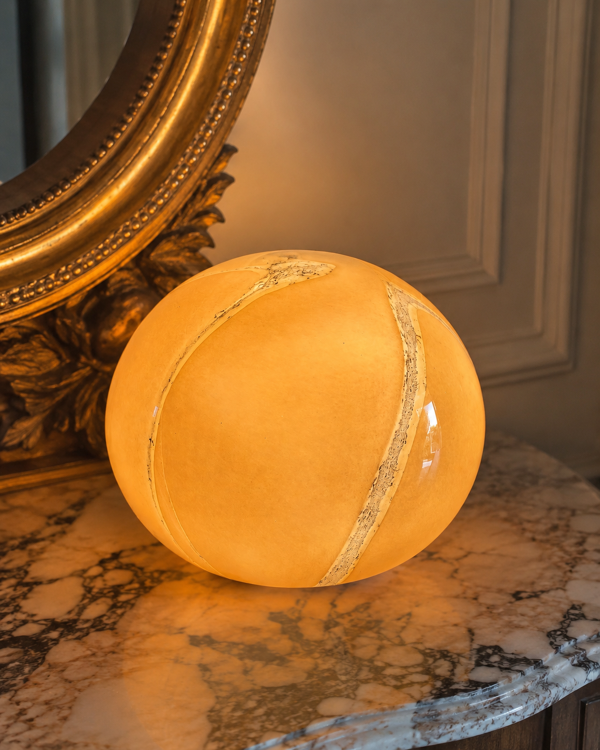 Lampe boule vintage signée vianne