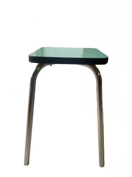 Set of green Formica stools 27 x 44