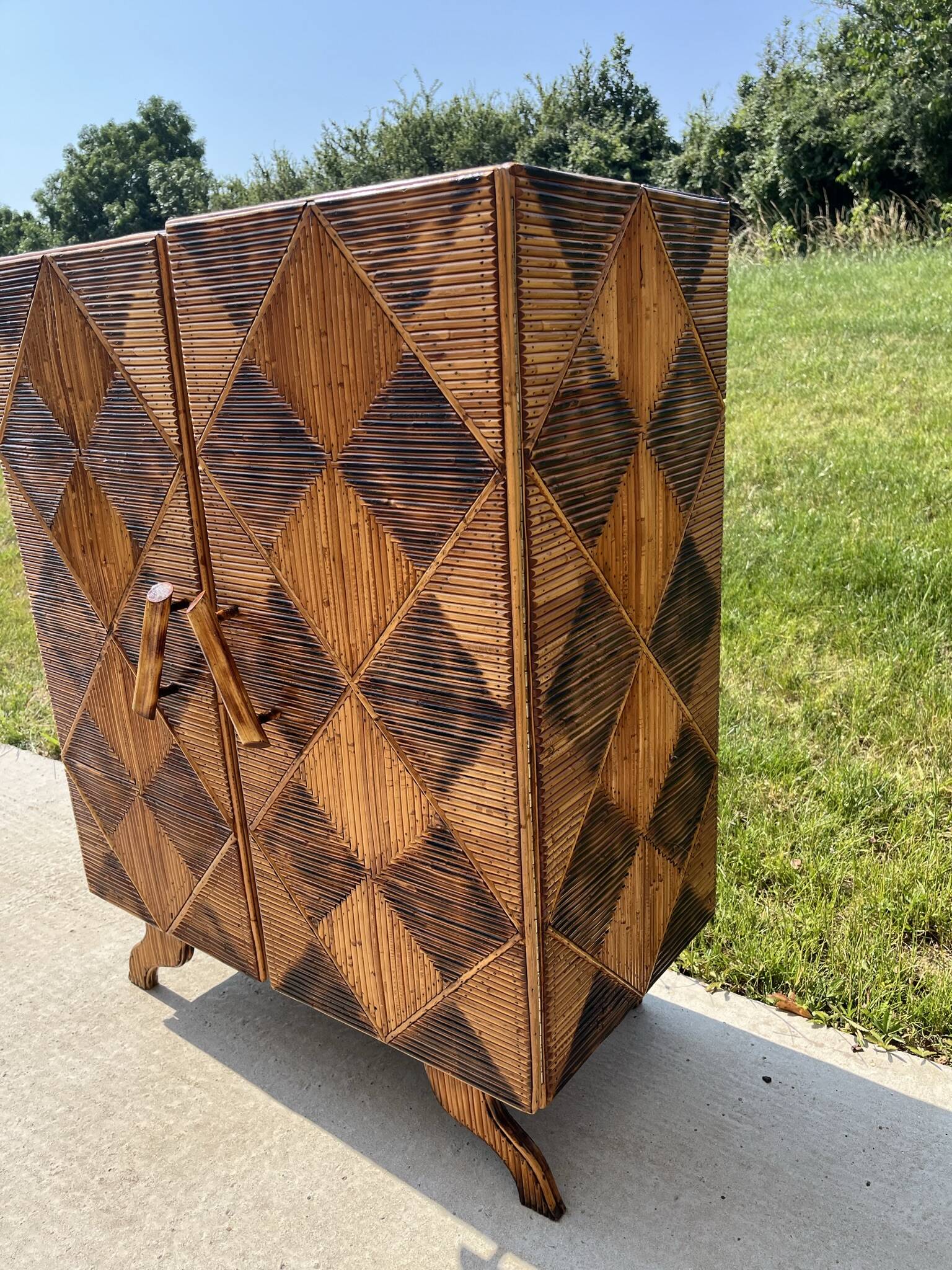 Storage unit, rattan sideboard from the 50s/60s