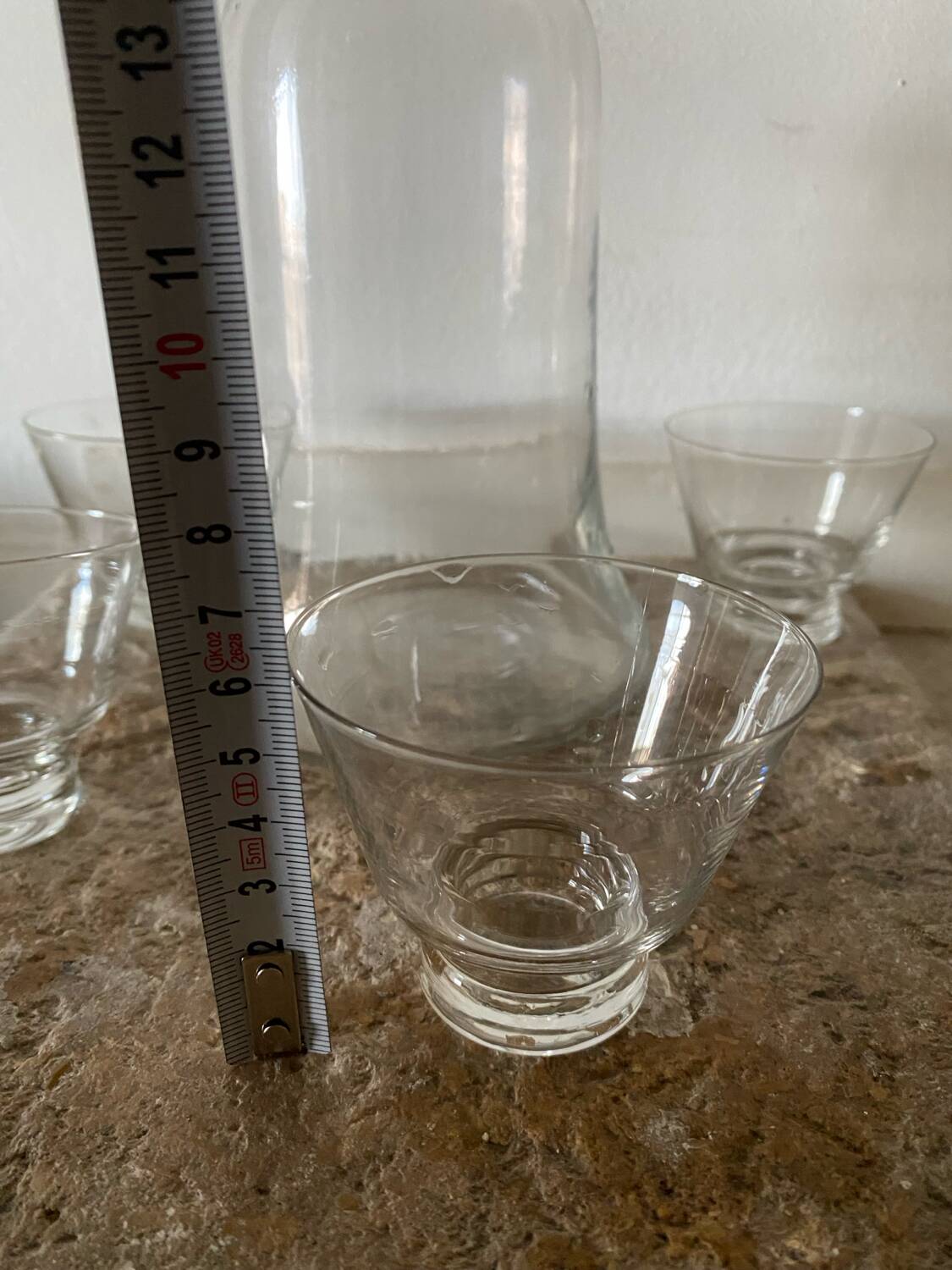 Decanter and glasses for whisky, wine, water, and liqueurs