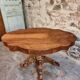 French antique walnut violin table, centre table with drawer, circa 1880–1900.