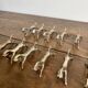 Set of 12 vintage horse galloping knife rests – Silver-plated metal