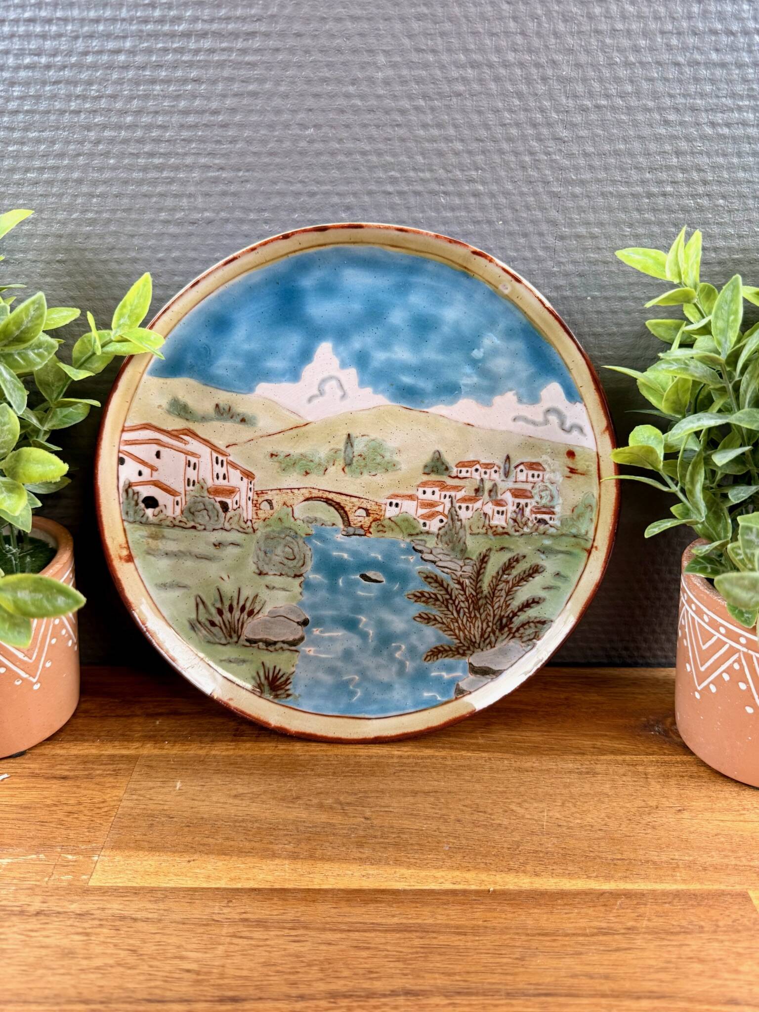 Decorative plate Jean-Claude Malarmey – Porcelain landscape decoration