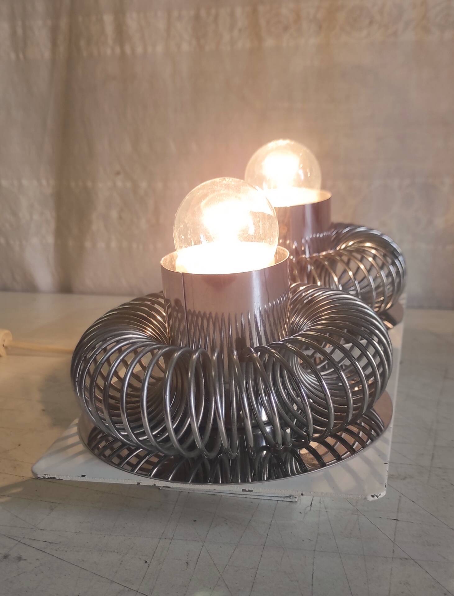 Double wall light design 70's by Philippe Rogier