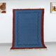 Slate blue and oxblood wool rug, 150/250cm