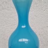 Blue and white opaline vase