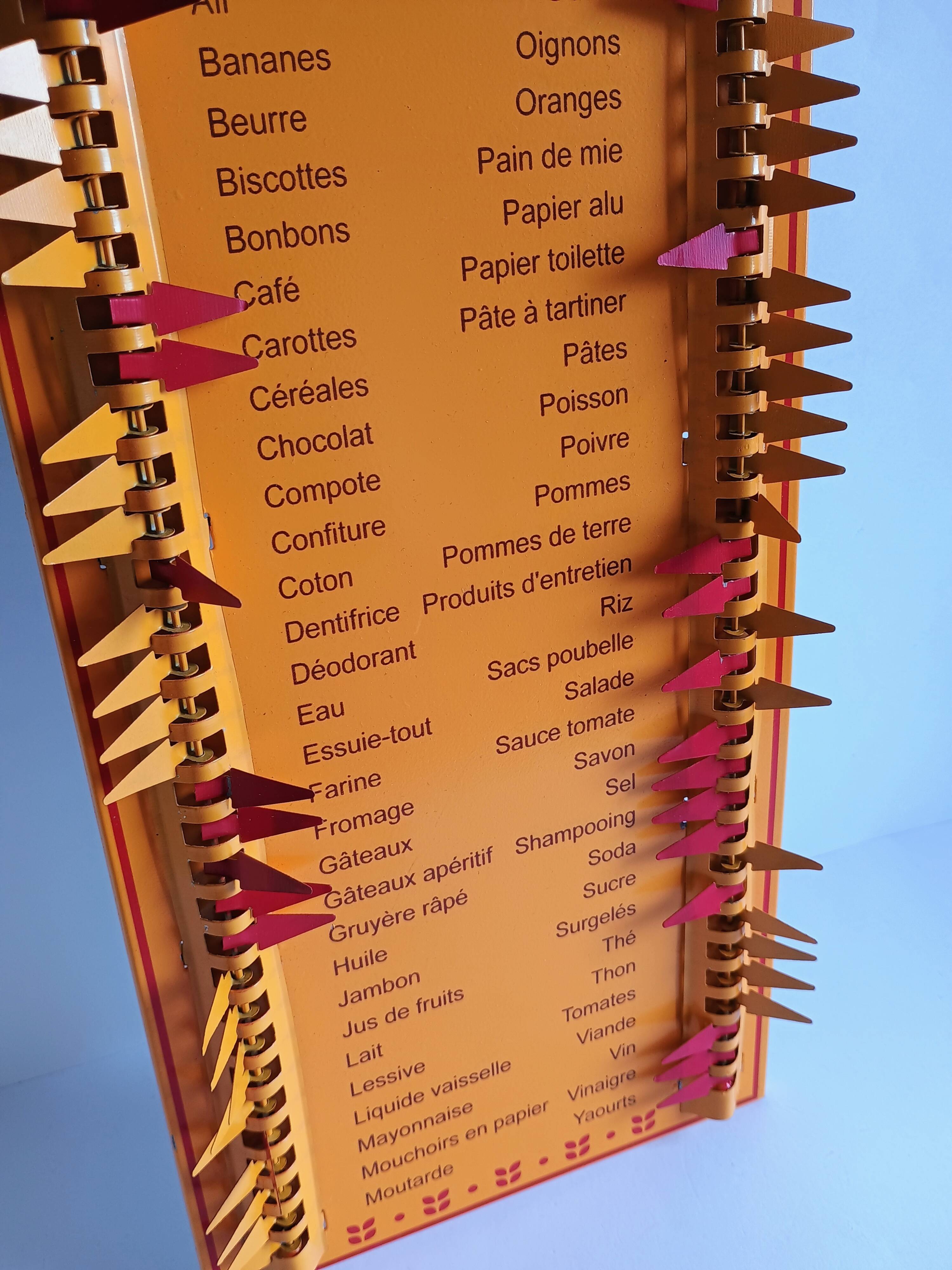 Vintage Provençal sheet metal commission list organizer