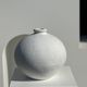 Handcrafted terracotta ball vase painted white H:24 D:26