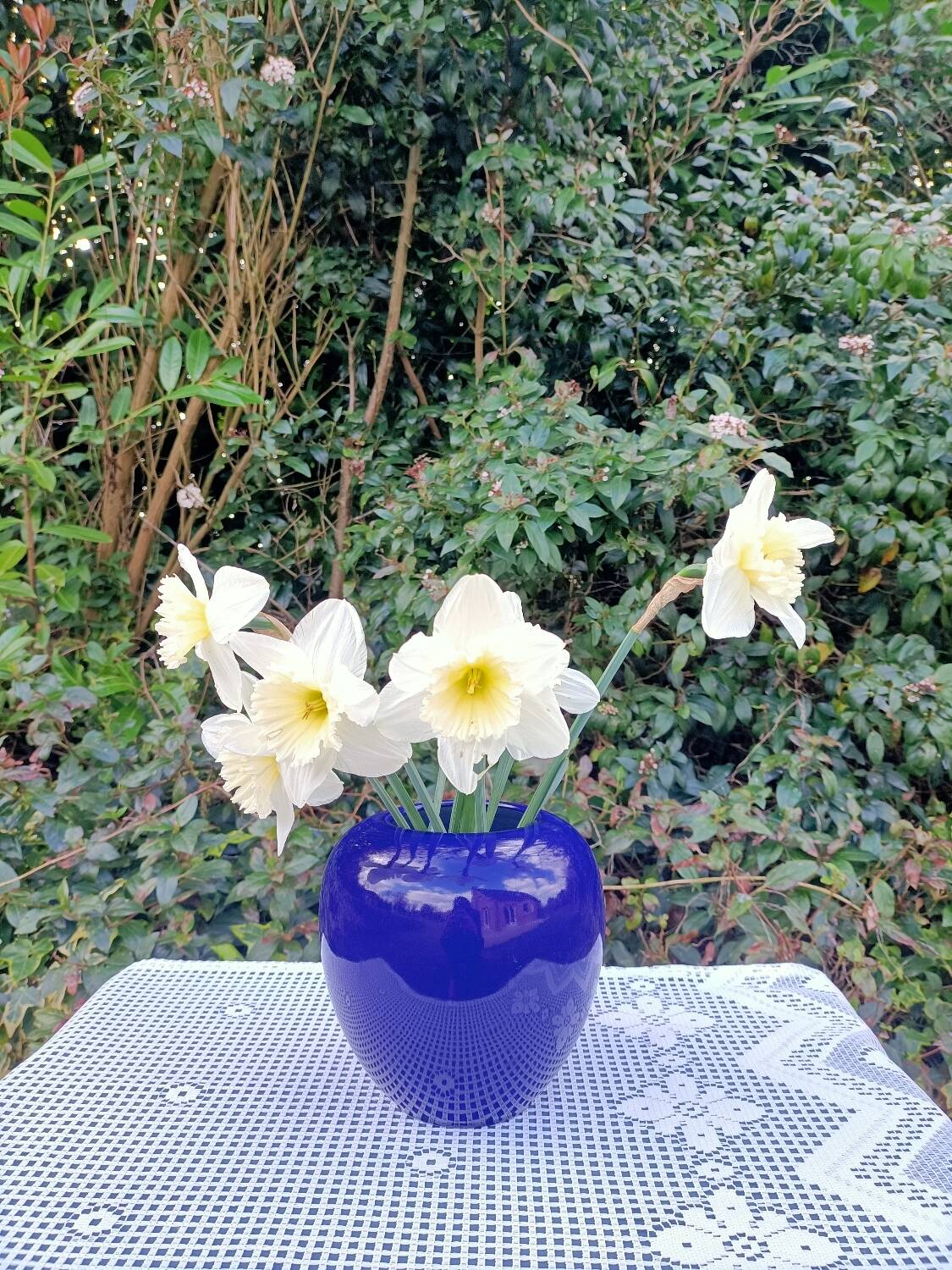Intense blue ceramic vase
