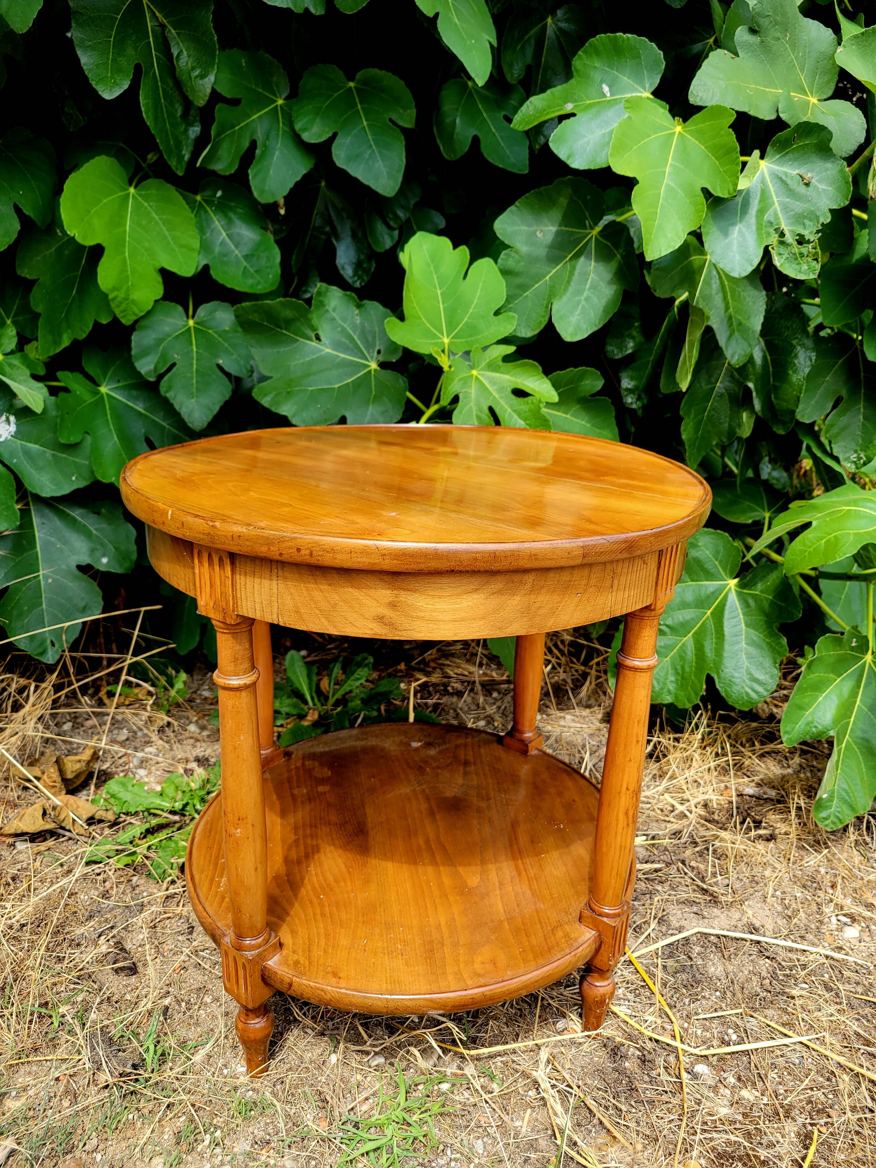Small round wooden table