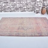 Vintage Pink Floral Wool Carpet sku 3210