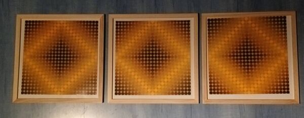 Triptyque Art Optique - Victor Vasarely - Cadres 30x30cm