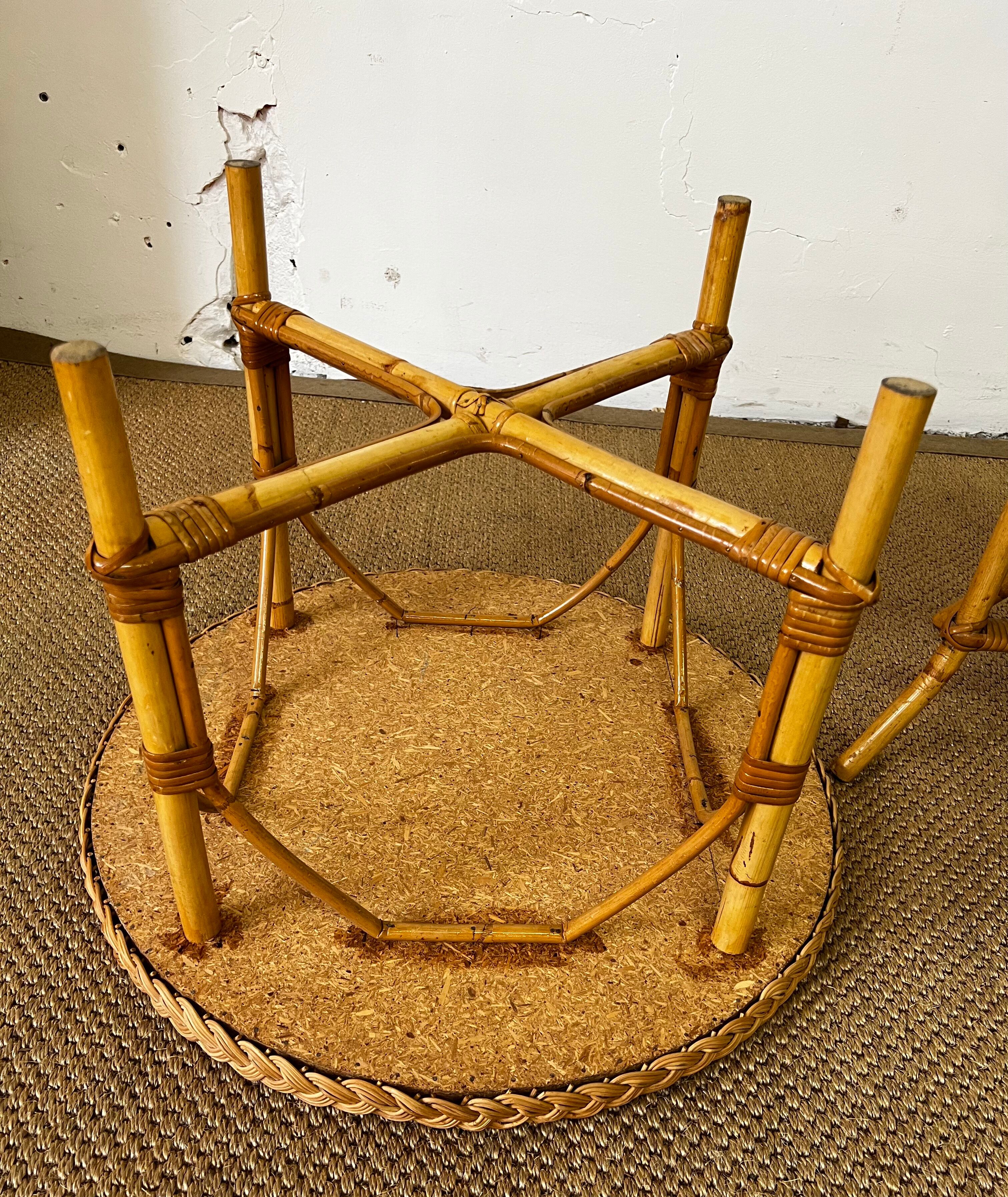 Pair of rattan side tables
