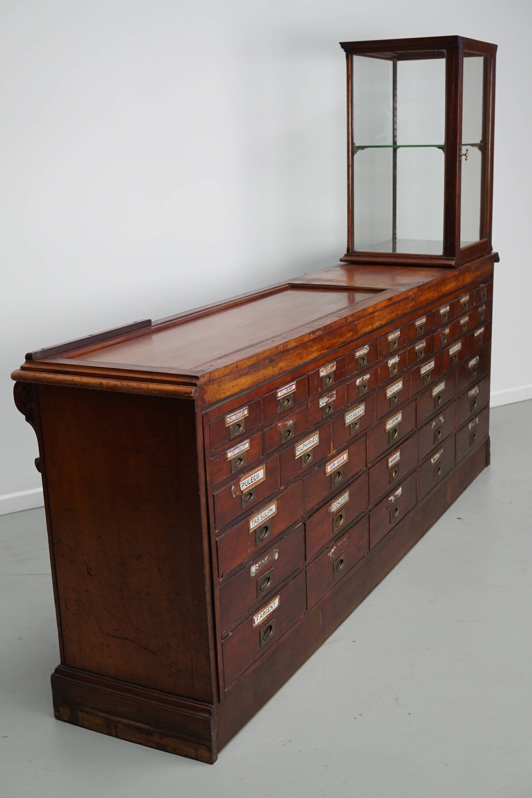 19th Century English Victorian Apothecary Shop Counter