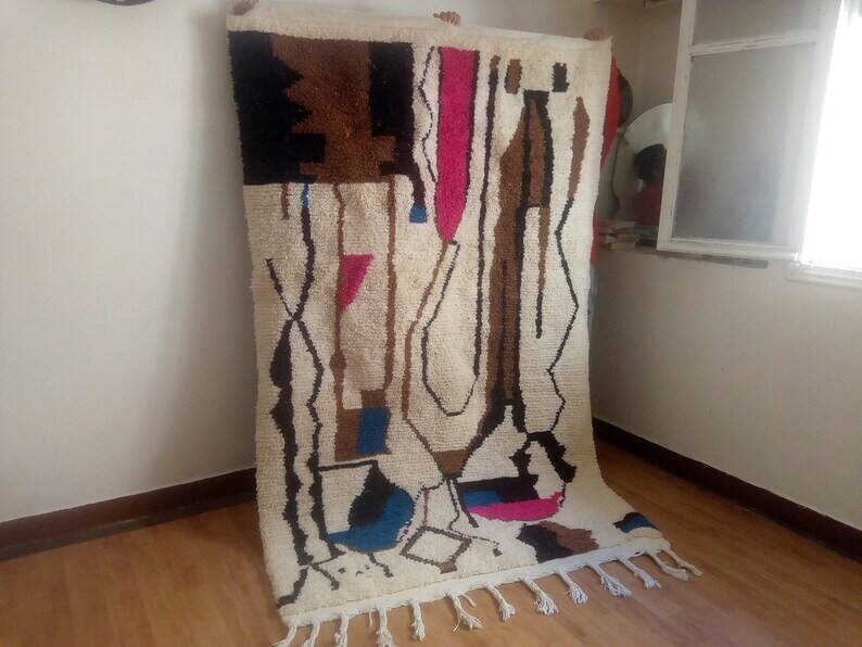 Berber design rug - brown touch - handmade Moroccan rug - 247x152 cm
