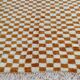 Berber rug in brown and beige check pattern - 206 x 154 cm