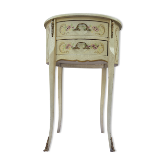 Old furniture bedside hot water bottle end of sofa style louis xv lacquered wood painted