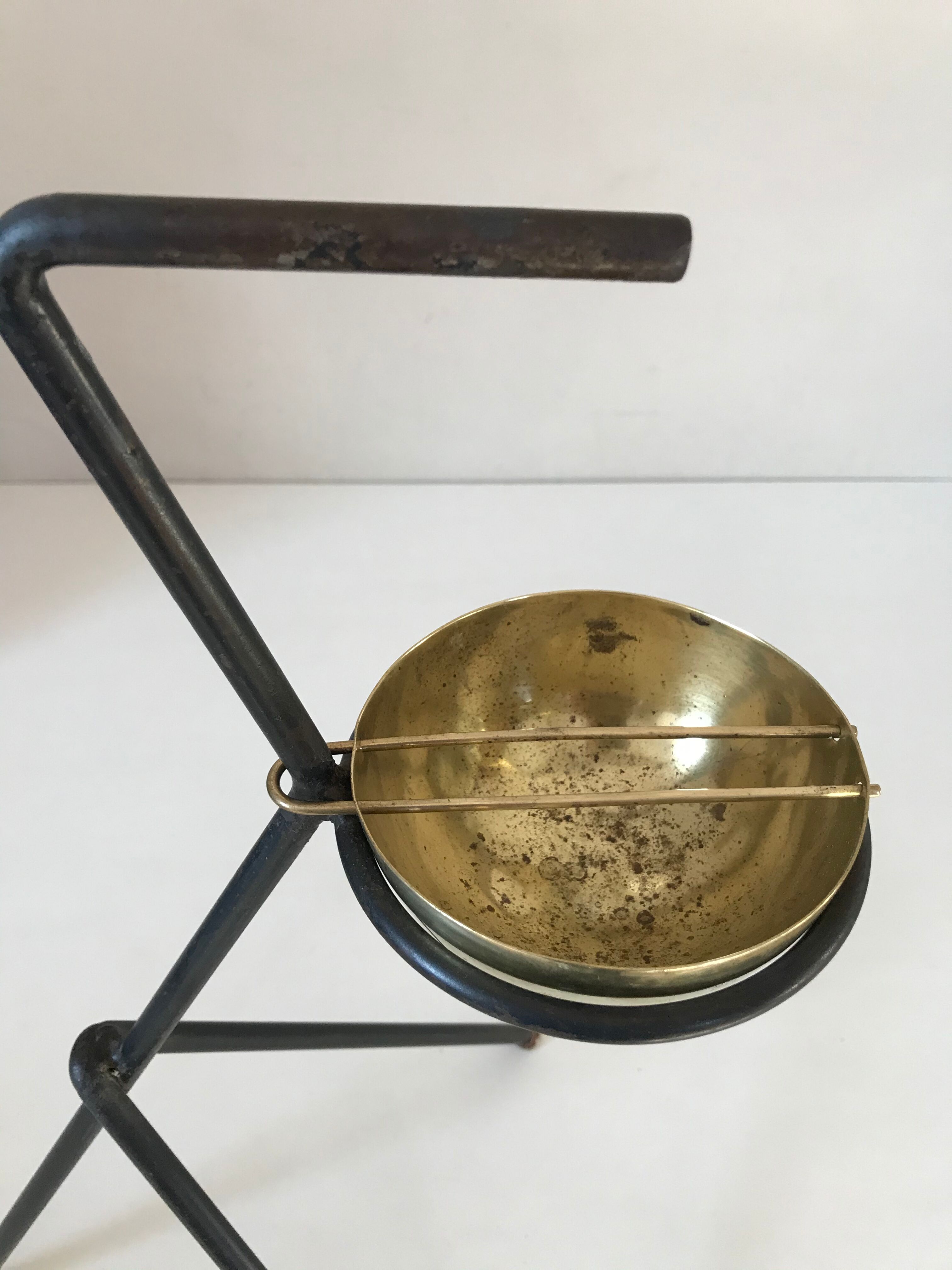 1950 metal and brass ashtray