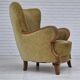 1960s, Danish armchair in original very good condition, furniture velour, oak wood.