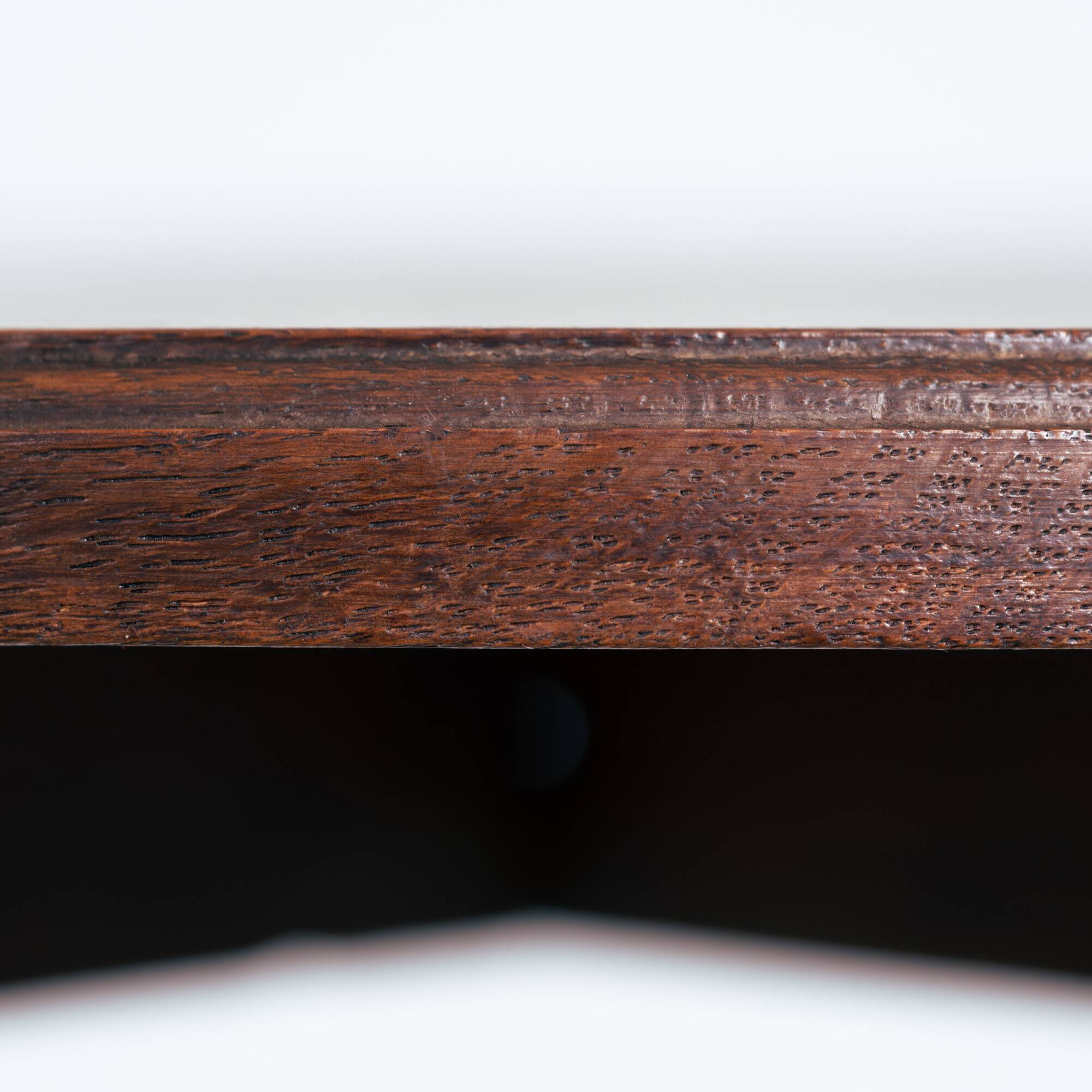 Amsterdam school art deco round sidetable in oak, 1930s
