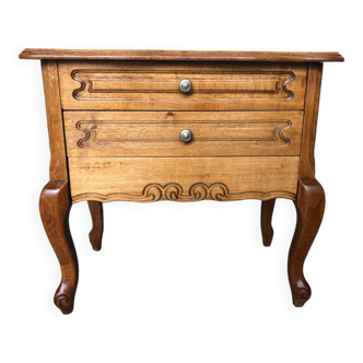Old worker louis xv style commode vintage wood drawers #a634