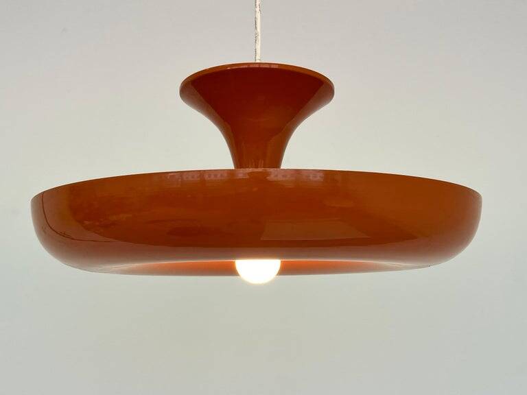 Very rare midcentury orange pendant, Denmark, 1970
