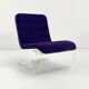 Fauteuil Space Age en plexiglas avec coussin mauve, 1970