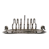 Silver metal taost holder