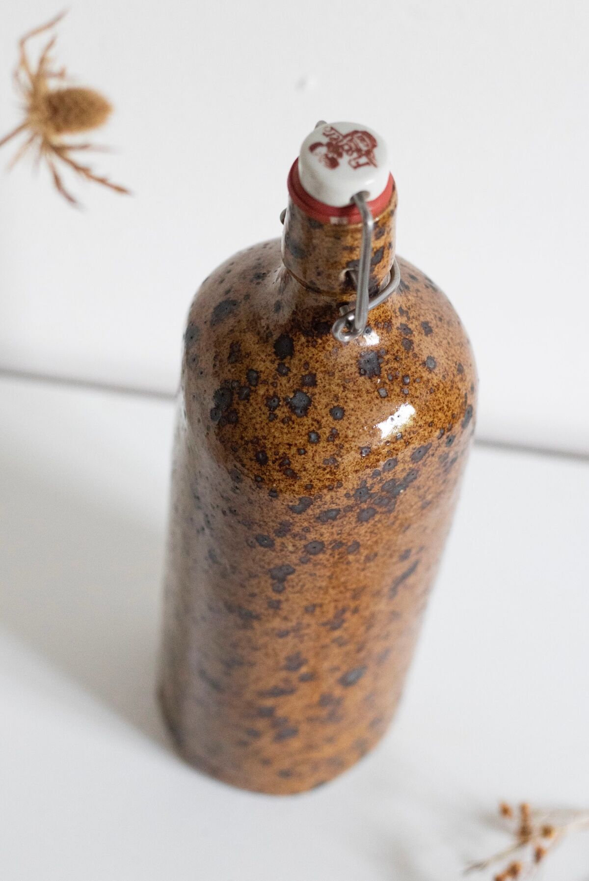 Pyrite stoneware bottle