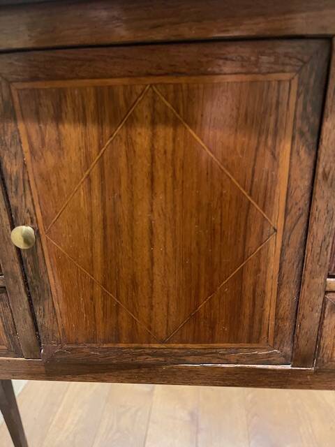 Narrow Louis Philippe walnut desk