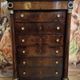 Empire period chest of drawers, early 19th century, in flame mahogany.