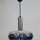 Vintage Chrome & Blue Pendant Lamp - 1970s Massive Belgium Lighting