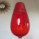 Italy 60s 70s red glass vase
