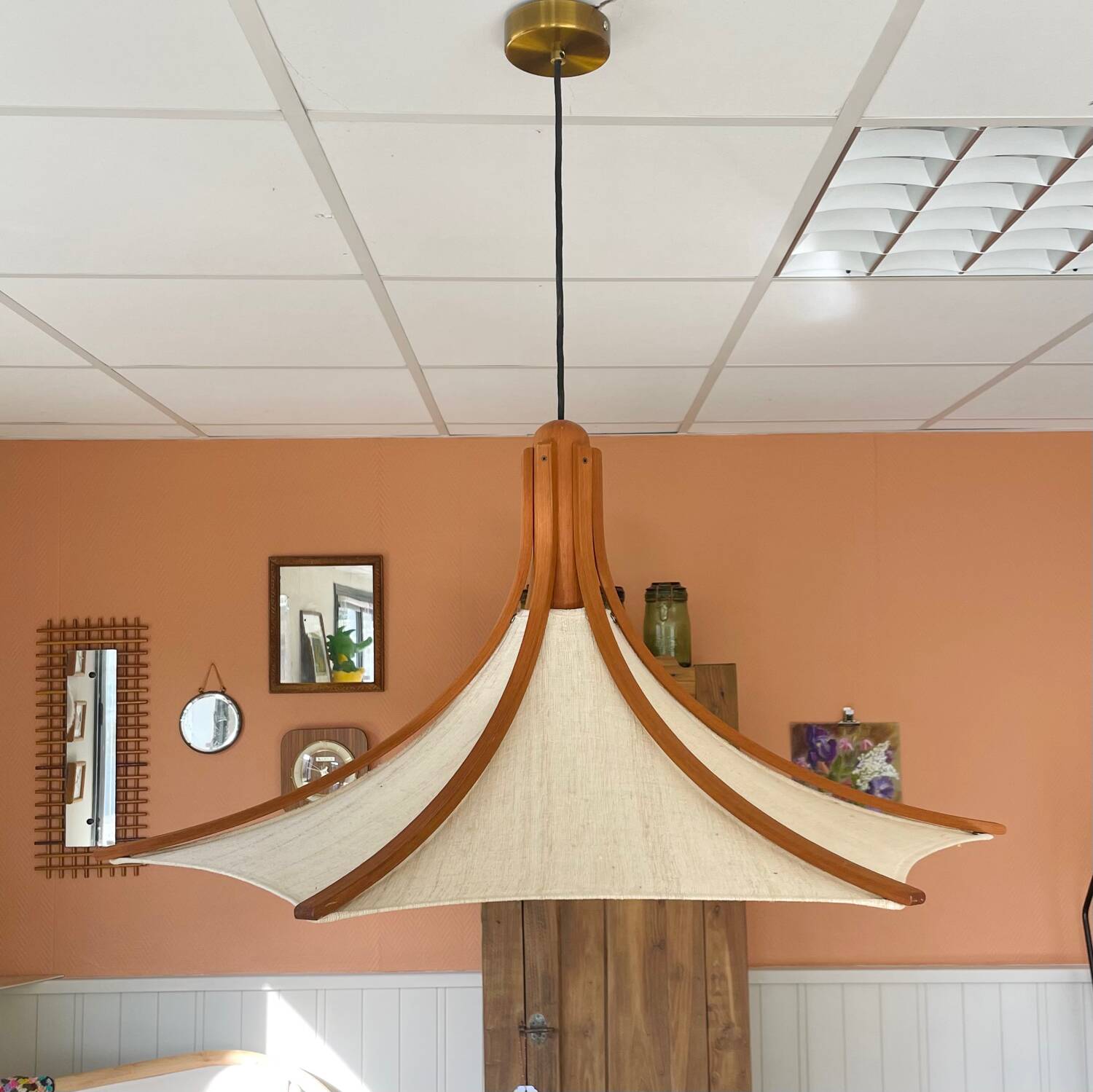 Domus teak pendant light