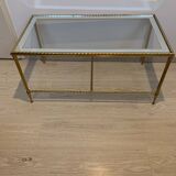 Vintage brass and glass nesting table