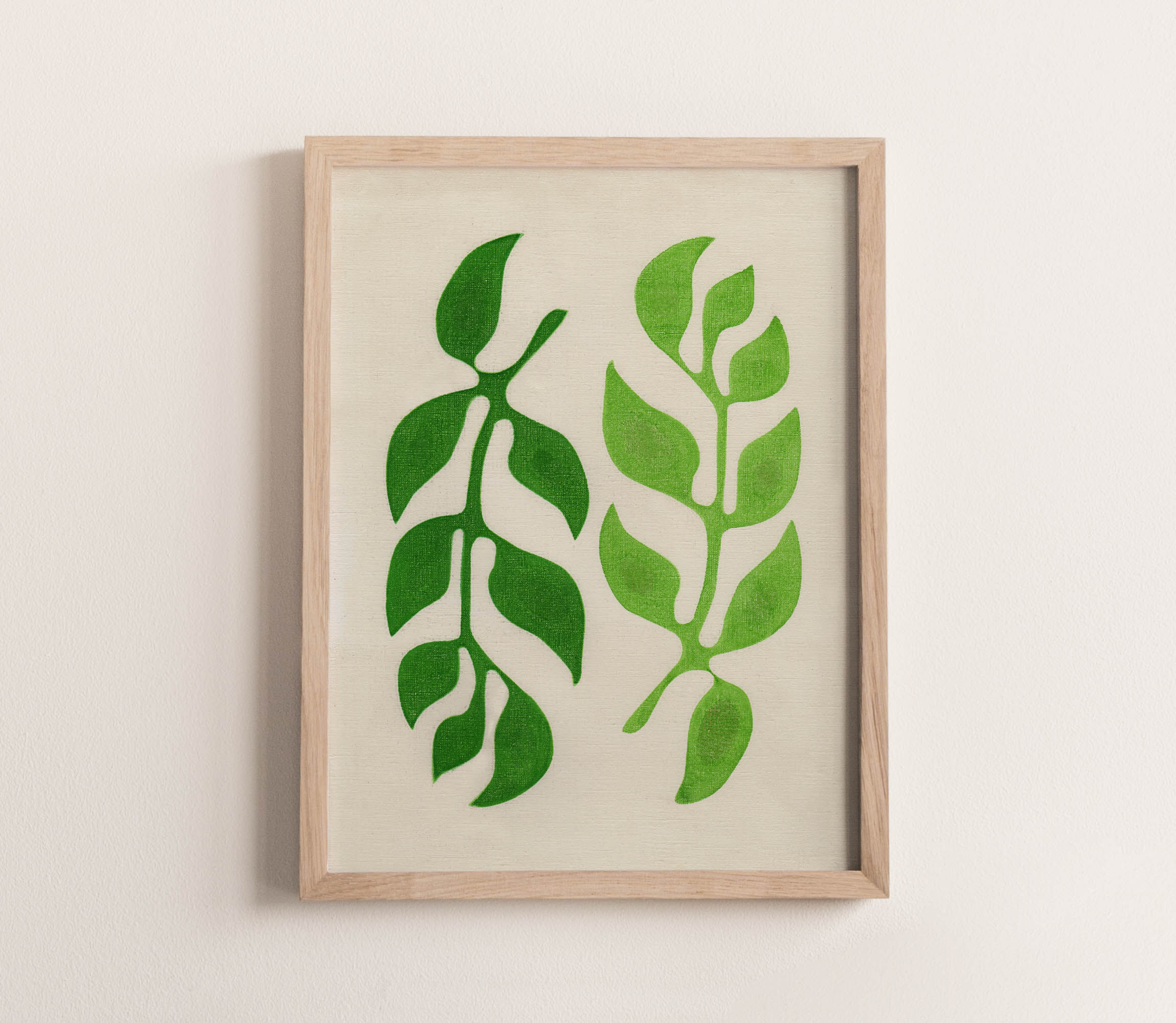 Peinture sur papier - illustration leaf - signée eawy