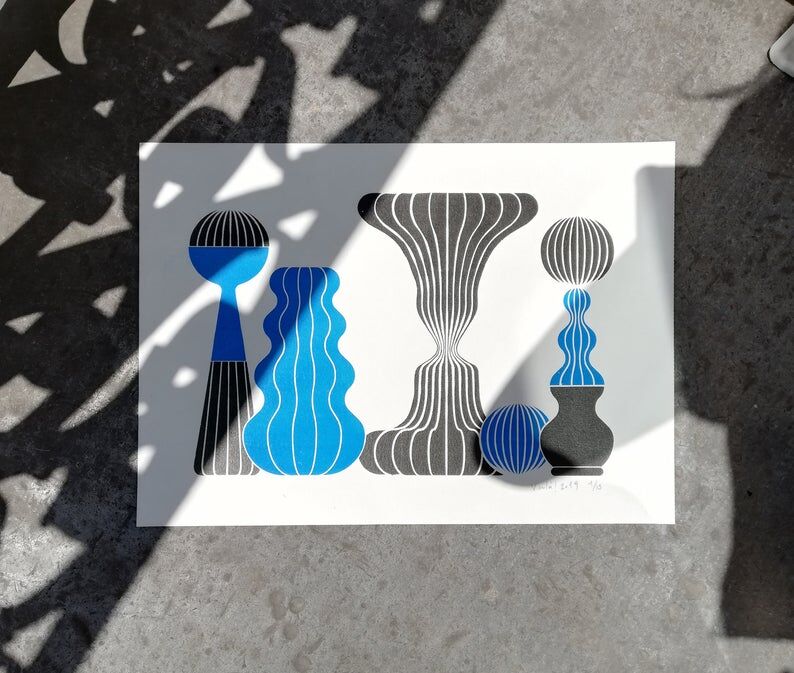 Garden artisanal silkscreen prints limited edition of 13