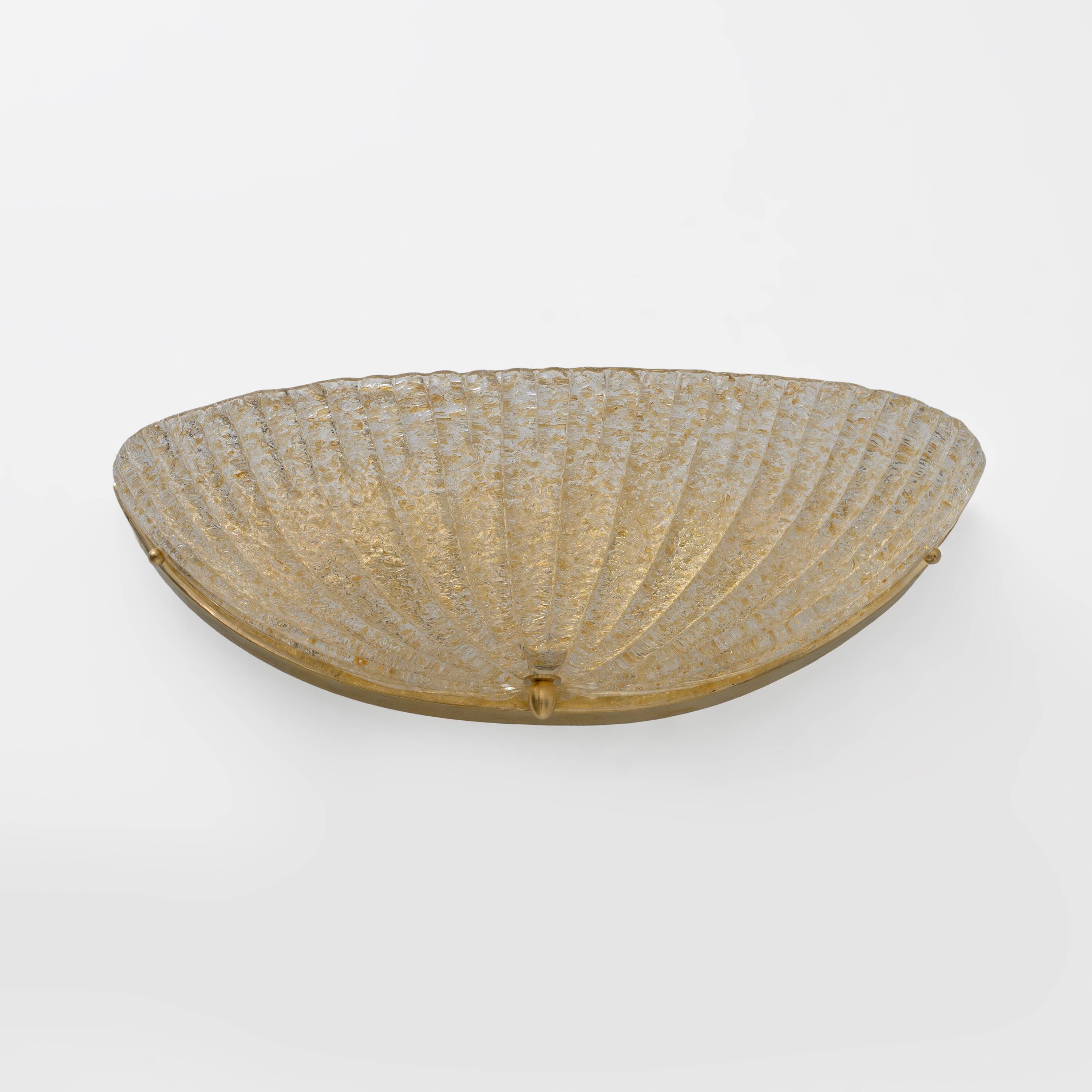 Pair of Mid Century Modern Murano Glass Shell Sconces